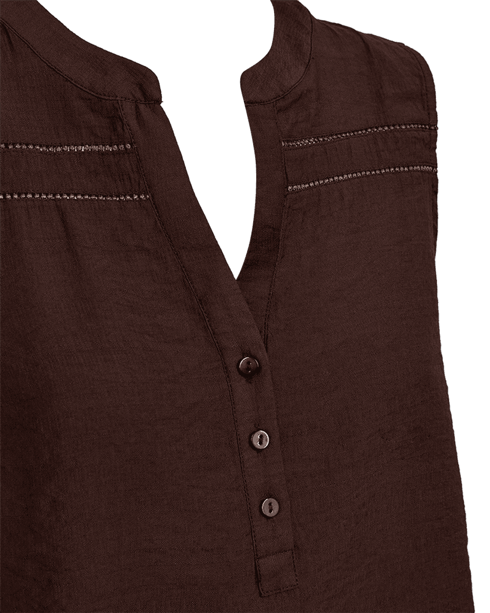 ANDREA BLUSE M/EMBRO - BRUN