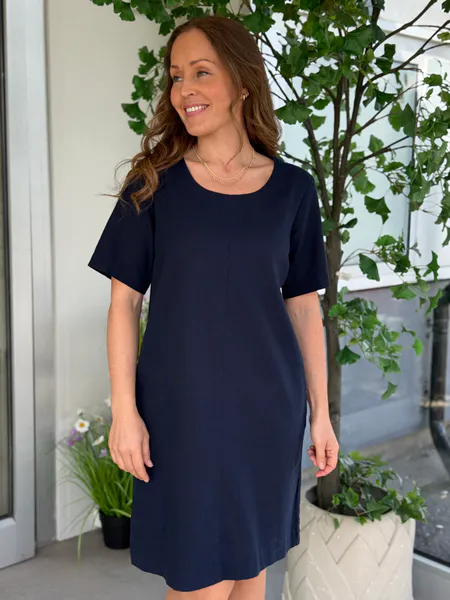 Hovedbilde LAVA KJOLE M/KNAPPER BAK - NAVY