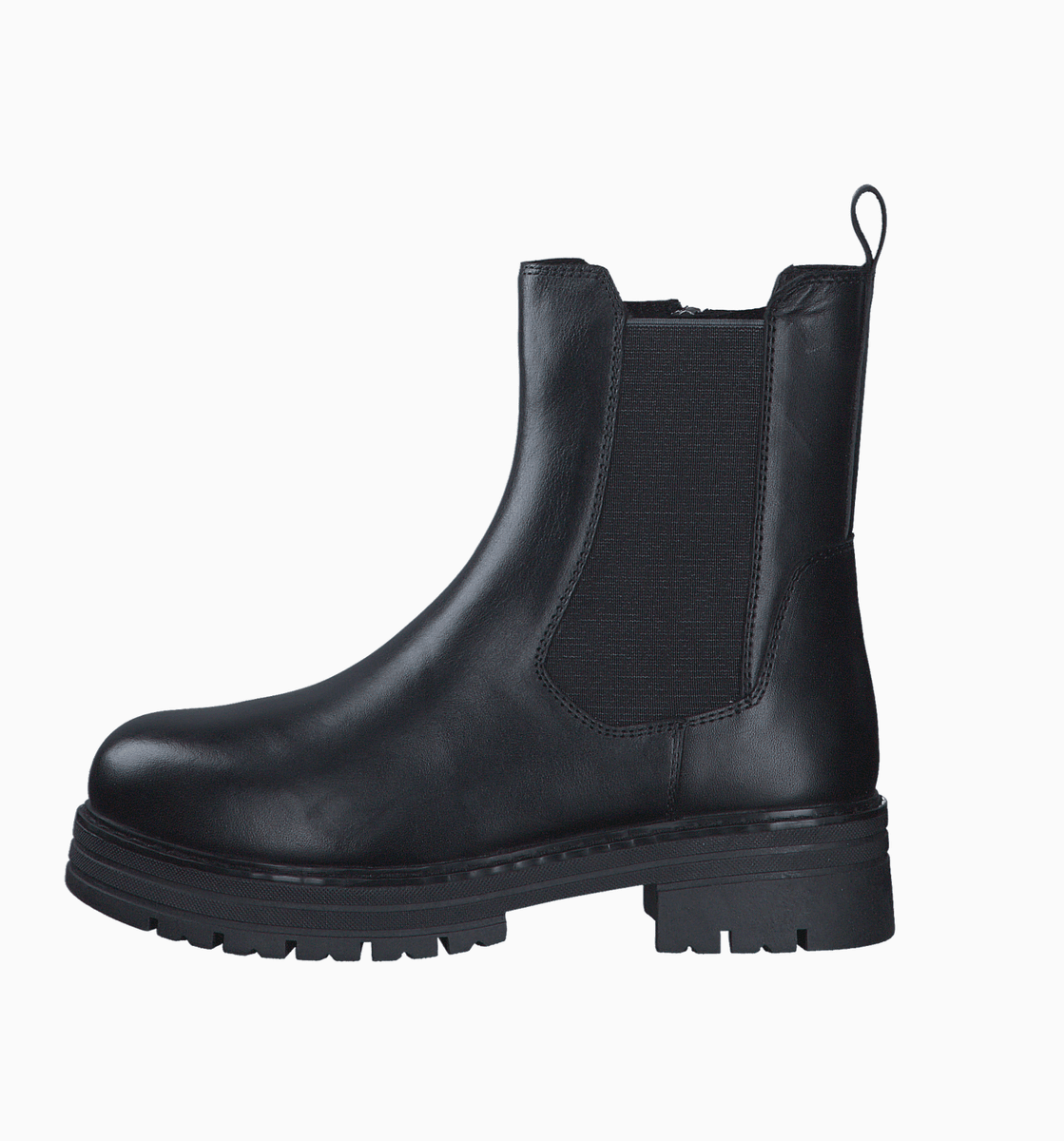 BOOTS I SKINN M/STRIKK & GLIDELÅS - SORT