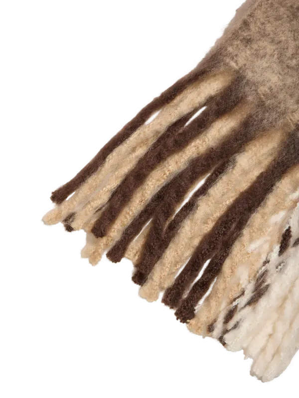 FABLA FLUFFY SKJERF CHECKS - BRUN/CAMEL