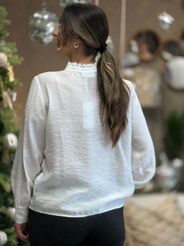 MALIMA BLUSE M/EMBRO - OFFWHITE
