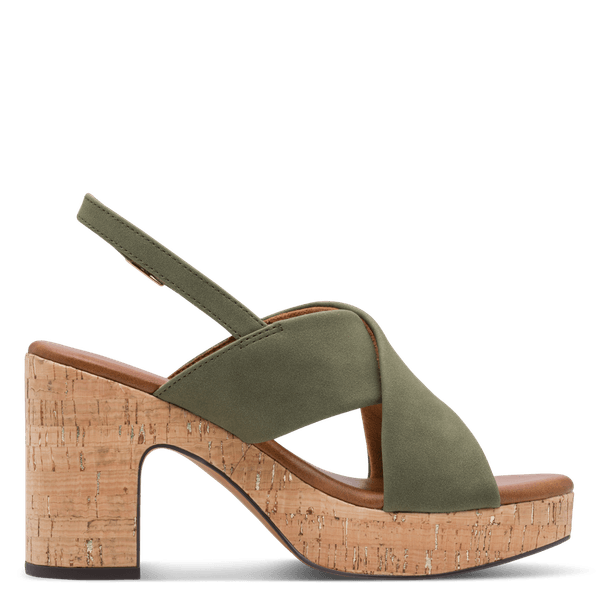 Hovedbilde SANDALETT M/KORKHÆL - OLIVEN