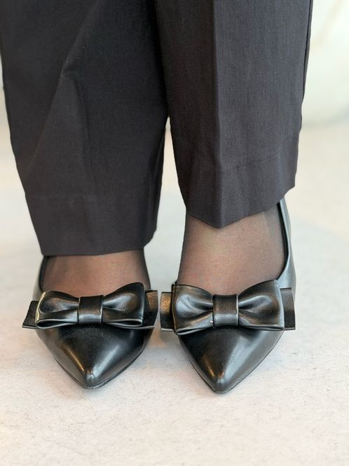Hovedbilde PUMPS M/SLINGBACK & BOW - SORT