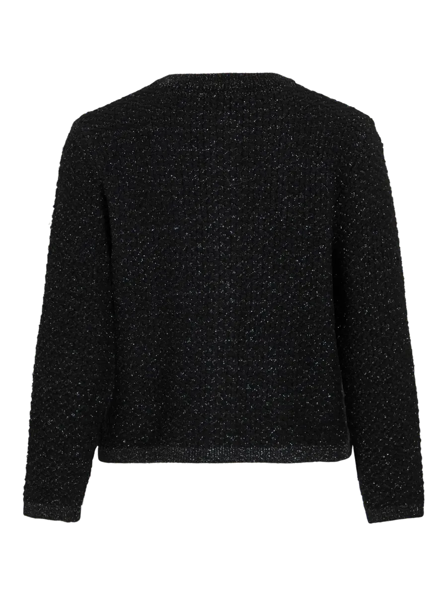 MALAY CARDIGAN M/GLITTER - SORT 