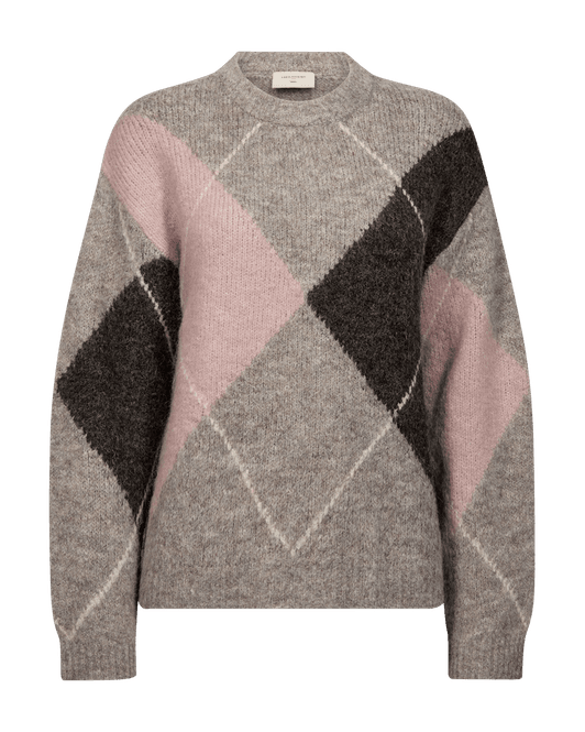 Hovedbilde LULU GENSER M/ARGYLE - TAUPE/ROSA