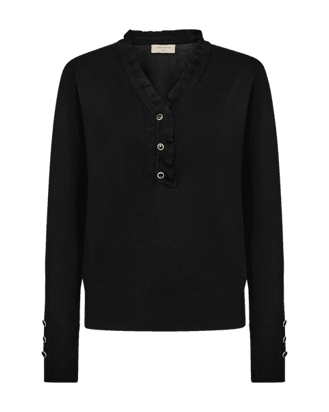 Hovedbilde KATIE GENSER FRILL & V-HALS - SORT