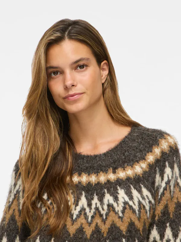BOWS JACQUARD GENSER - BRUN/CREAM/COGNAC