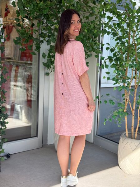 Hovedbilde  LAVA LIN/VISCOSE KJOLE STRIPET - RØD/OFFWHITE