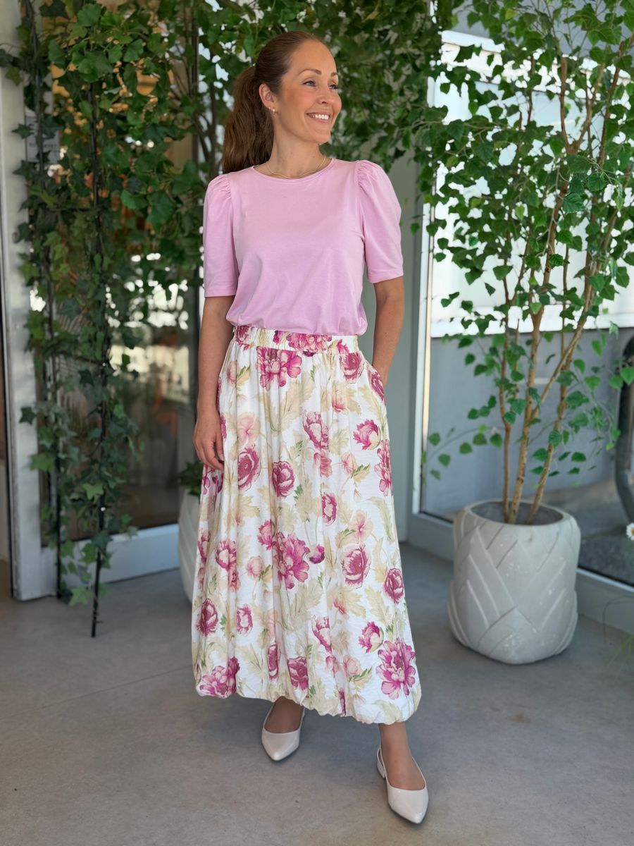 MAISE SKJØRT - ROSA BLOMSTER