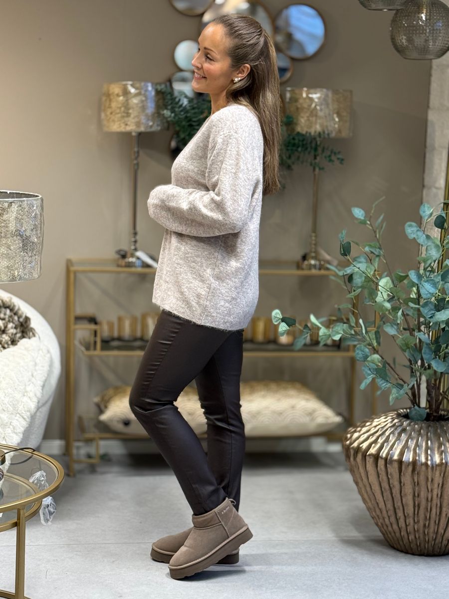 EVALIN PULLOVER - TAUPE MELERT