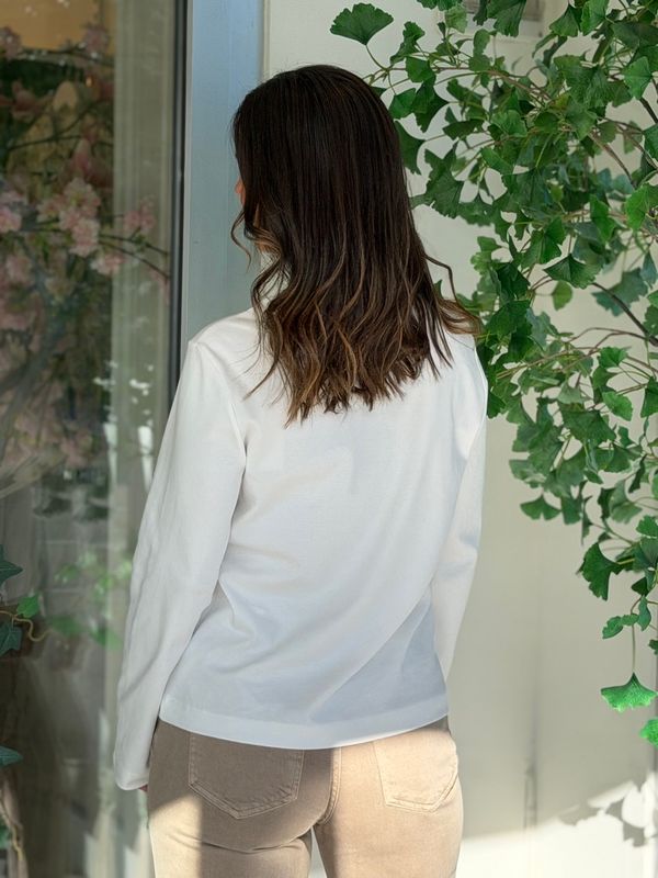 NAIMA TOPP M/LANG ERM - OFFWHITE