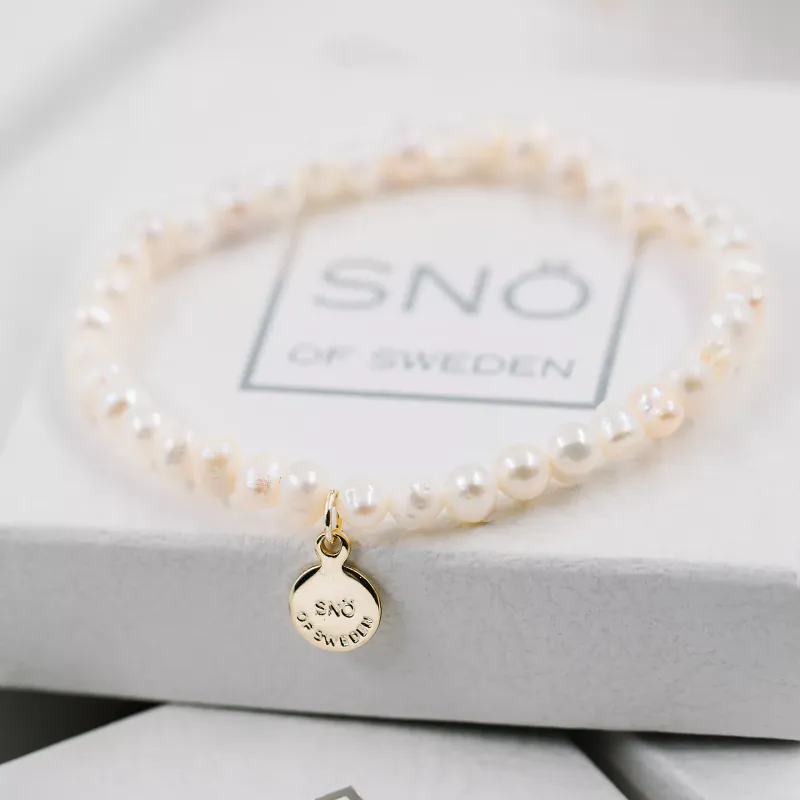 SNÖ OF SWEDEN - JUDY SET BRACELET 4 - GULL/PERLER