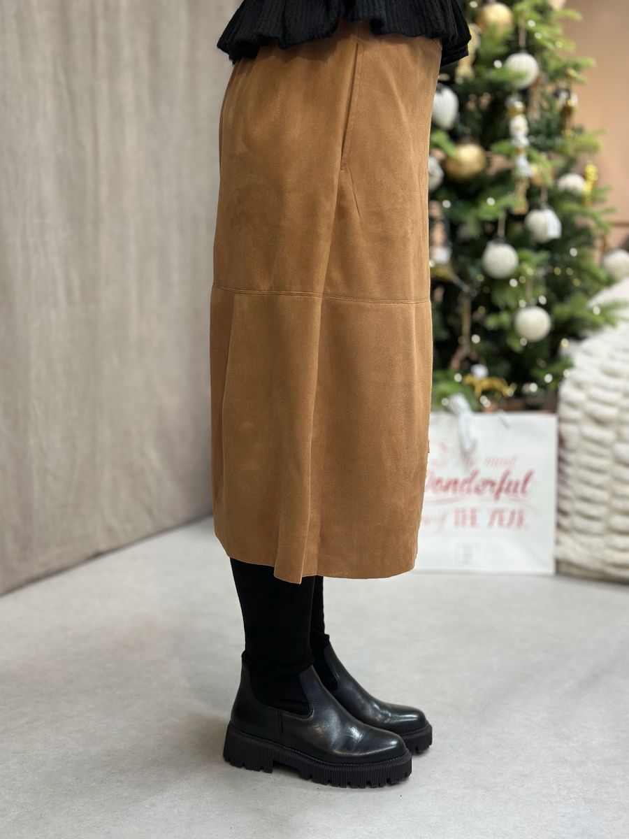 NOVILLE SEMSKET SKJØRT - COGNAC