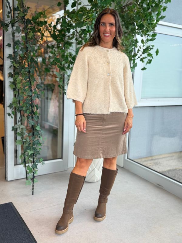 OLANA BABYCORD SKJØRT - TAUPE