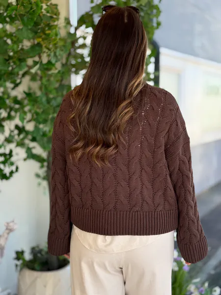 Hovedbilde SVEA THEA CABEL CARDIGAN - BRUN