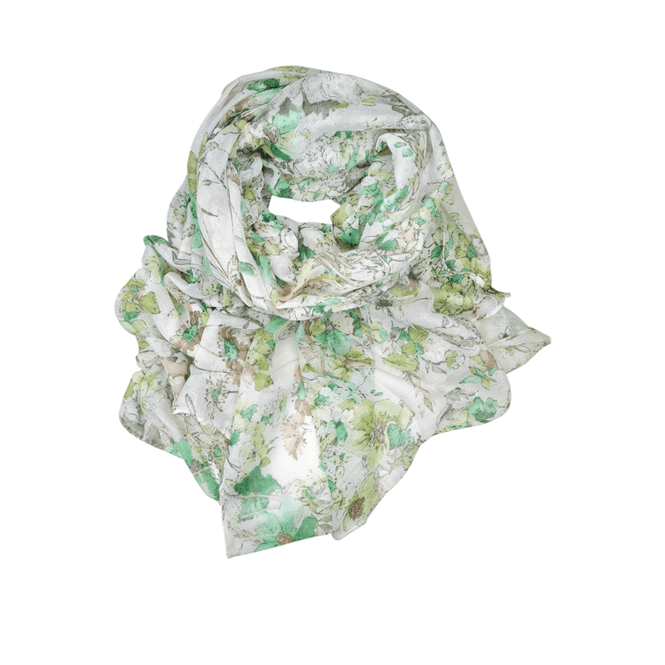Hovedbilde SKJERF BLOMSTER - OFFWHITE / GRØNN 