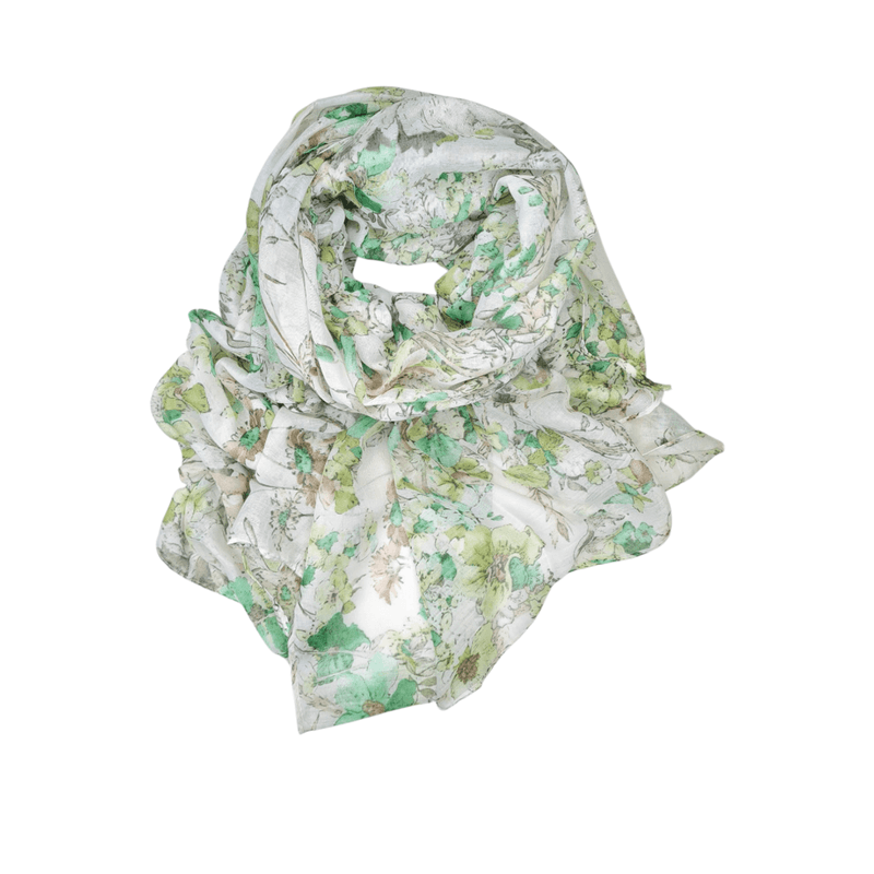 SKJERF BLOMSTER - OFFWHITE / GRØNN 