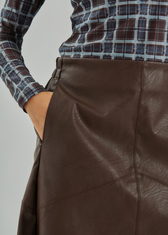HARLEY SKINNLOOK SKJØRT - BRUN
