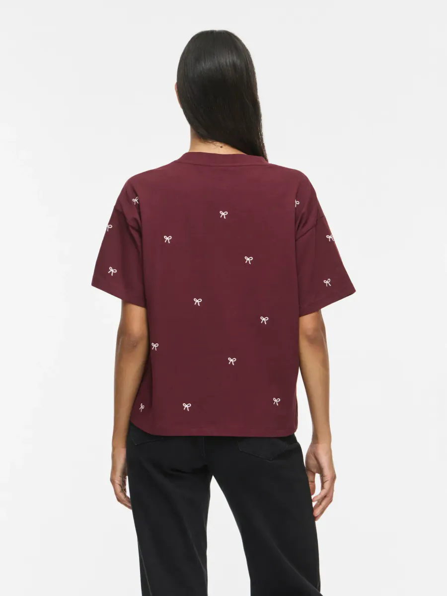 MONIE T-SHIRT M/BOW - PLOMME