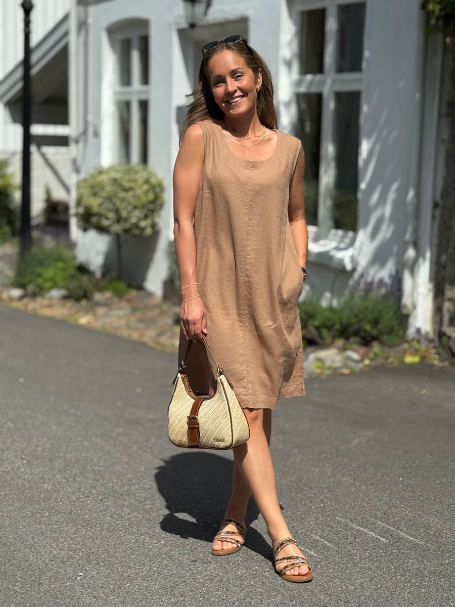 LAVA LIN/VISCOSE KJOLE U/ERM - DUSTY COGNAC