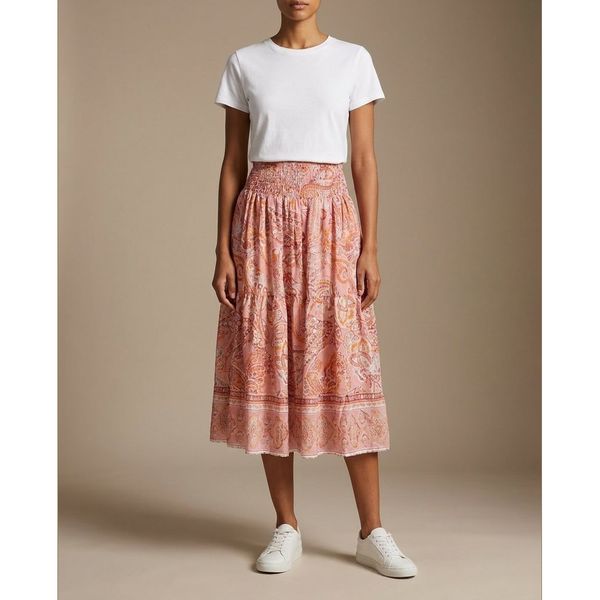 Hovedbilde BELLA SMALL PAISLEY SMOCK SKJØRT - PEACH