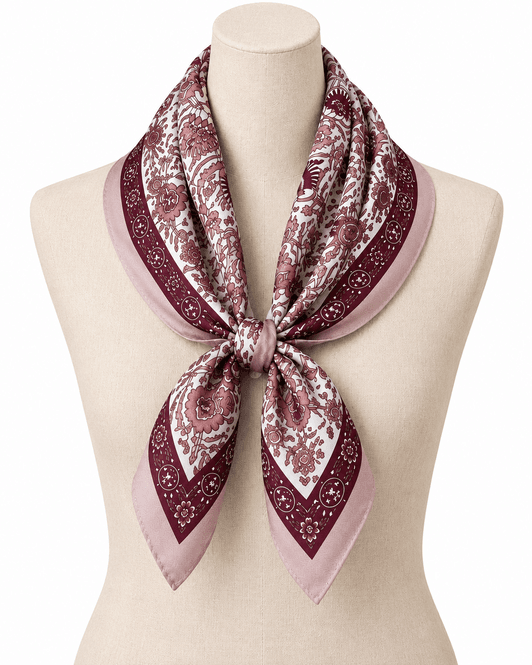 Hovedbilde SKJERF VISCOSE FLOWERS - PLOMME / ROSA